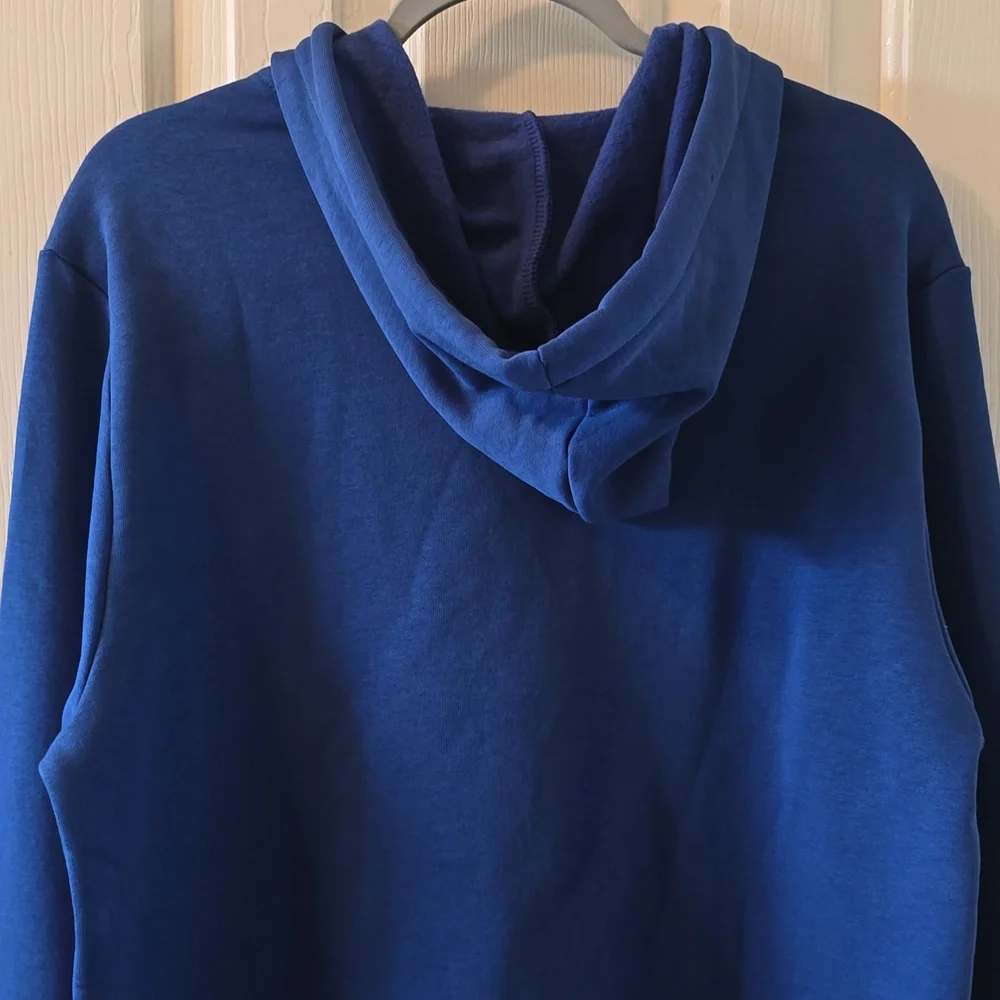 REEBOK BRAND SIGNATURE MEN'S BLUE PULLOVER FLEECE HOODIE SIZE MEDIUM - Picture 7 of 15